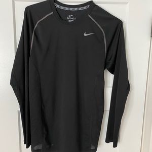 NIKE DRI-FIT men's Small long sleeve shirt Black